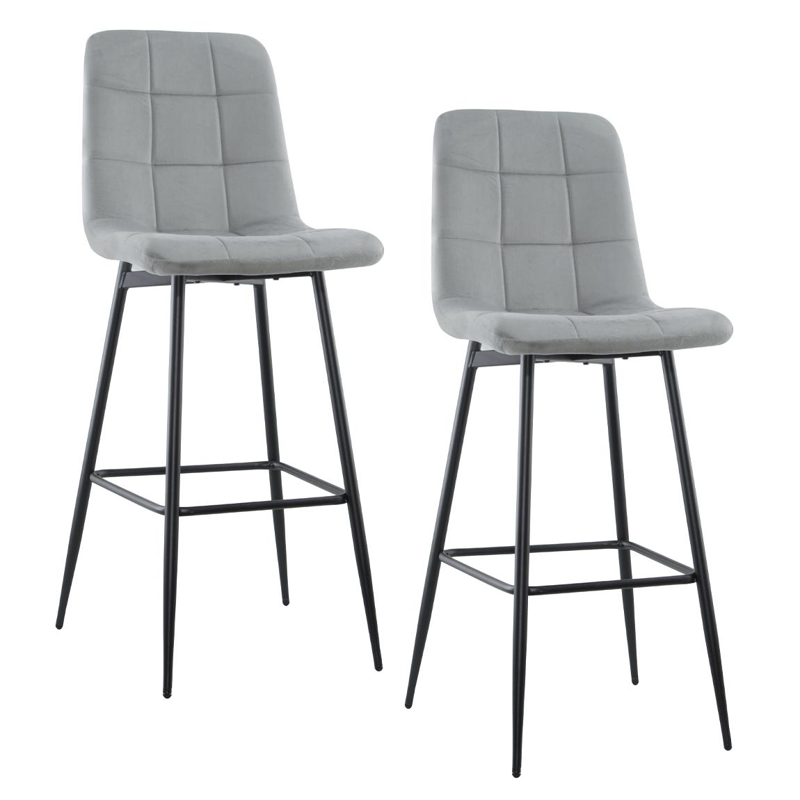 Velvet Fauteuils – Velours Stoelen – Relaxstoelen – Lounge Stoelen – Grijs Met Zwart Houten Frame – Inclusief Voetsteunen – Onderhoudsvriendelijk Hardhouten Frame