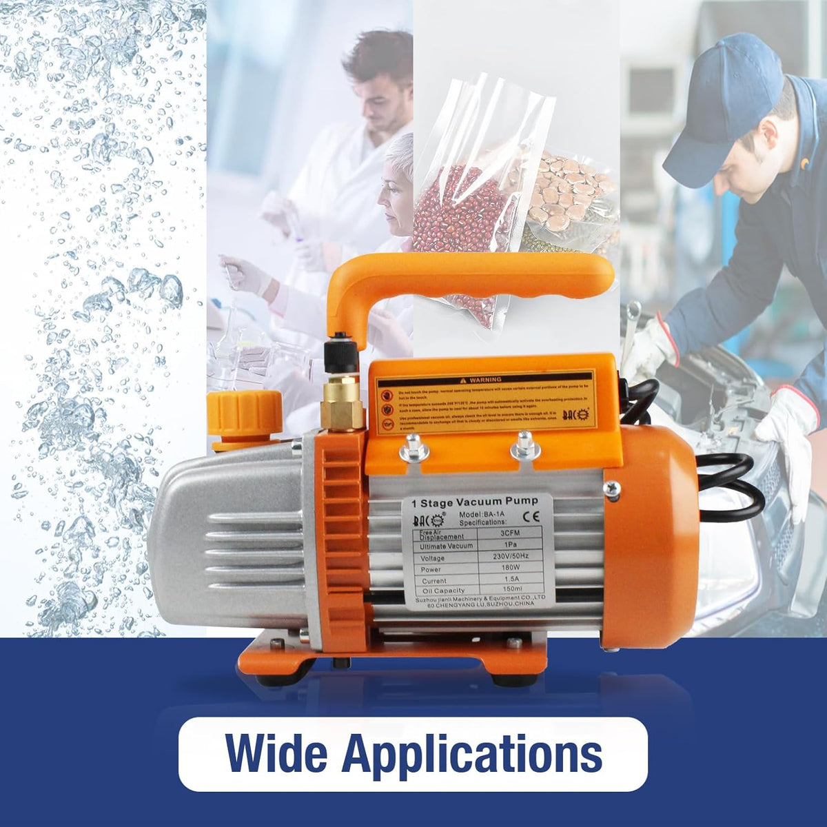 Vacuümpomp – Vacuum Pomp – Vacumeerpomp – Vacuüm Machine – Luchtpomp – 3 CFM 85 L/min – Compact en Stil - QUORE