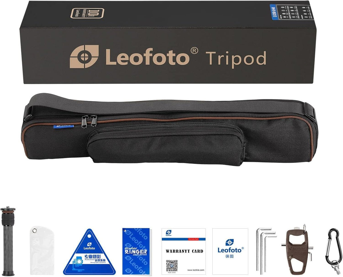 LEOFOTO Carbon driepootstatief LS-224C Ranger + Ballhead LH-25 + korte middenkolom DC-222C