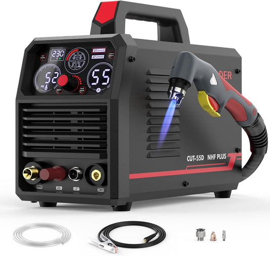 YESWELDER Plasma Cutter 55Amp, Geen Hoogfrequent, Niet-Aanraak Pilotboog, 230V 4-in-1 Plaat Snijden/Rooster Snijden/Gutsen/Markeren Multifunctionele Plasma Snijmachine