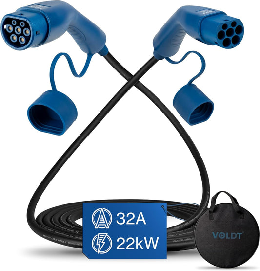 Type 2 Oplaadkabel – EV Laadkabel – Elektrische Auto Kabel – PHEV Oplader – Mode 3 Oplaadkabel – 22 kW 32A Driefasig – IP67 Waterdicht & Duurzaam
