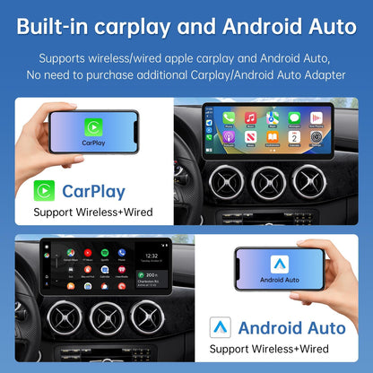 CarPlay Scherm Mercedes-Benz – Autoradio – Navigatiesysteem – Multimedia Scherm – Touchscreen – 12,3 Inch HD IPS Display – Draadloze CarPlay & Android Auto