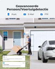 Beveiligingscamera - WiFi-beveiligingscamera - Camerabewaking - voor Buiten - 5MP - Smart PoE Camera - met Persoon - Voertuig Detectie - Dome CCTV - IP66 Weerbestendig - Time-Lapse - Videotoezicht Camera - Audio Opnamen - Zwart
