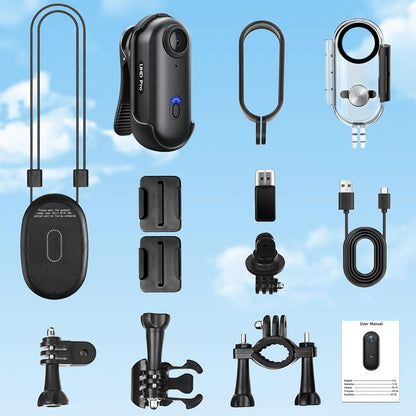 C‌YI Actiecamera 4K WiFi met 360° Hoes‌ - Waterdichte Actiecamera 30M, Actiecamera voor Fietsen 120° Groothoek, Sterke Magneet, 150 Minuten Accu, voor Fietsen/Duiken/Extreme Sporten etc.