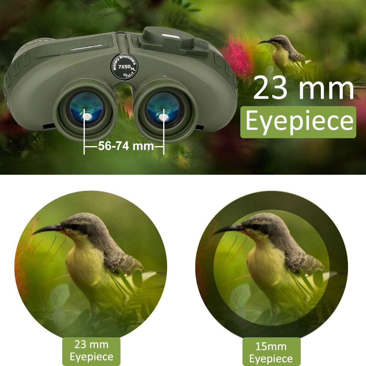 Svbony SV27 Verrekijker 7x50 HD FMC Optiek BAK4 Prisma Verrekijker Kompas Afstandsmeter Navigatie Verrekijker Telescoop Waterbestendig Nevelvrij voor Vmarine Het zeilen Vogels kijken