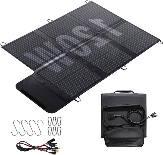 Foldable Solar Panel, 120W, 3m Cable, Solar Charger, IP67 Waterproof and Dustproof, High Output Conversion Efficiency, 22%, Portable Charger, Solar Power, Solar Panel, Camping - QUORE