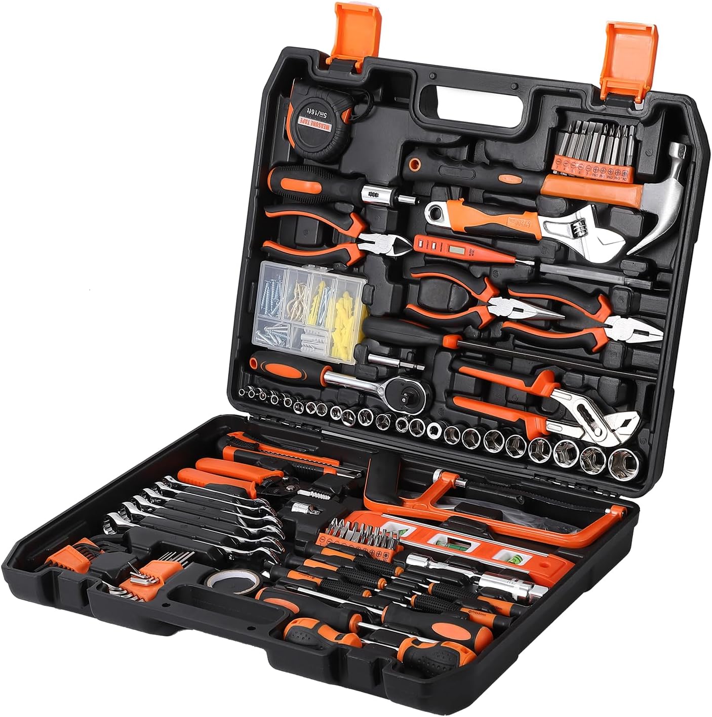 Garvee 236-delige gereedschapsset, Auto Reparatie Tool Combinatie Pakket, Socket Wrench Mixed Tool Set Hand Tool Kit met Plastic Toolbox Opbergkoffer, Complete Huishoudelijke Gereedschapskist met