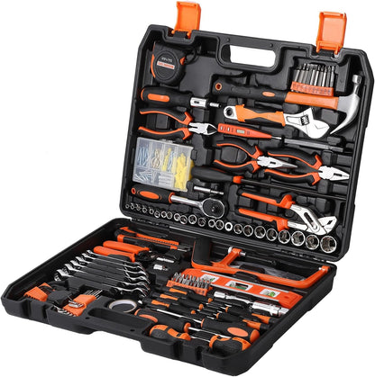 Garvee 236-delige gereedschapsset, Auto Reparatie Tool Combinatie Pakket, Socket Wrench Mixed Tool Set Hand Tool Kit met Plastic Toolbox Opbergkoffer, Complete Huishoudelijke Gereedschapskist met