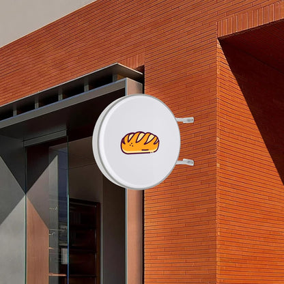 Double Sided Round LED Light Box, 60 cm, IP65 Waterproof Aluminium Frame, Light Sign with Acrylic Sheet, Double-Sided Advertising Sign, Round Light Box for Shops, Restaurants, Snack Bars, 220V - QUORE