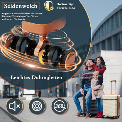 Joyway Kofferset van ABS hardshell uitbreidbare trolley kofferset met 4 wielen en TSA-slot De bagageset bevat 1 reistas en 1 toilettas, zwart, Kofferset 5tlg