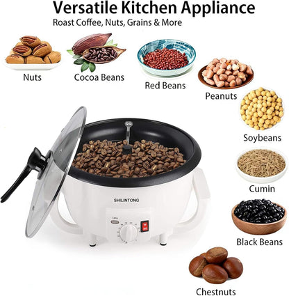 Elektrisch koffierooster, koffiebonen-noten-pinda-cashew-astania-roostermachine voor het huishouden, instelbare temperatuur, capaciteit 750 g (zonder timerfunctie)