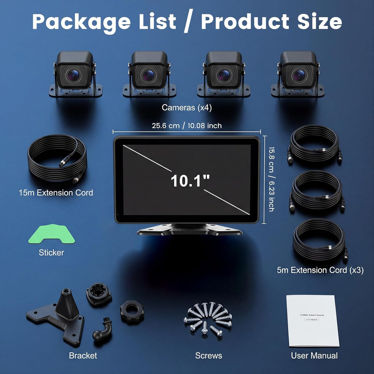 10,1 inch touchscreen-camera met kabelaansluiting en BSD - QUORE