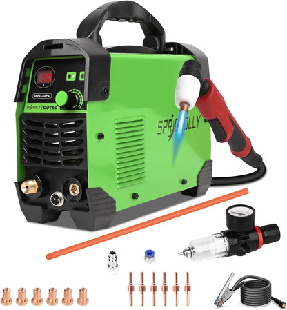 Krachtige plasmasnijder 240 V 50 A, 16 mm maximale snit, 10 mm zuivere snede, IGBT-omvormer en led-display, upgrade CUT50
