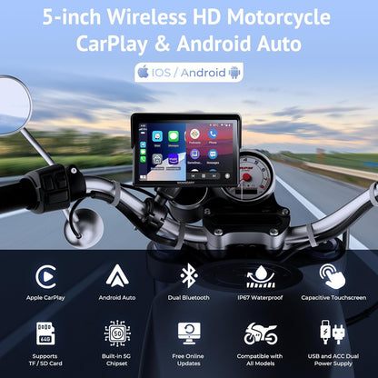 GPS Navigatiesysteem – Auto Navigatie – Routeplanner – Dashboard GPS – Navigatieapparaat – 5 Inch Scherm – Waterdicht – Dubbele Bluetooth – Siri & Google Assistant – Equalizer
