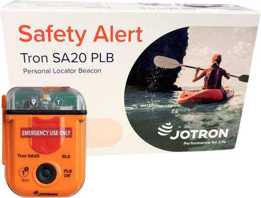 Jotron Tron SA20 PLB Persoonlijke locatiebaken | compact en licht | GPS en Galileo GNSS | 406 MHz noodsignaal | waterdicht | SOLAS goedgekeurd | geprogrammeerd voor Britse registratie