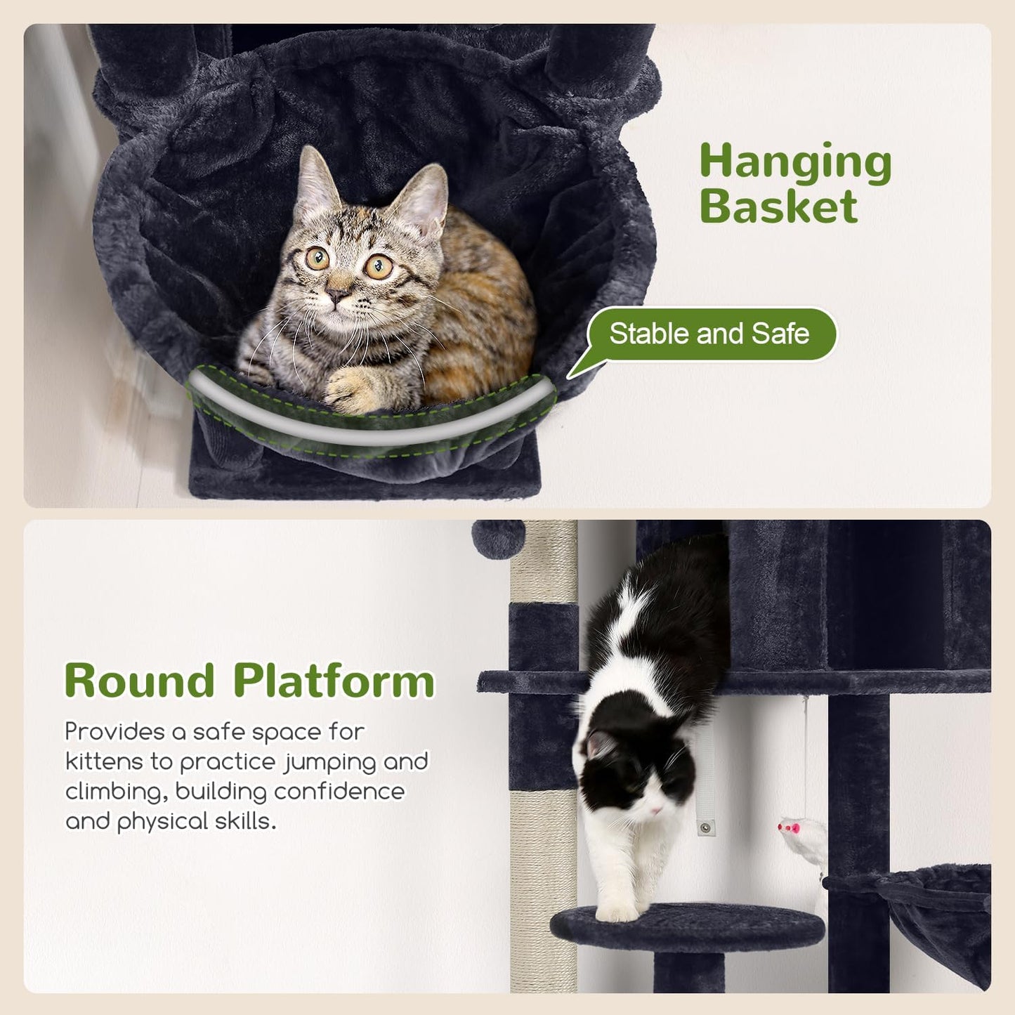Krabpaal XXL – Kattenboom – Kattentoren – Krabmeubel – Speelmeubel Kat – 209 cm Hoog – Stevige Stabiele Constructie
