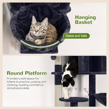 Krabpaal XXL – Kattenboom – Kattentoren – Krabmeubel – Speelmeubel Kat – 209 cm Hoog – Stevige Stabiele Constructie