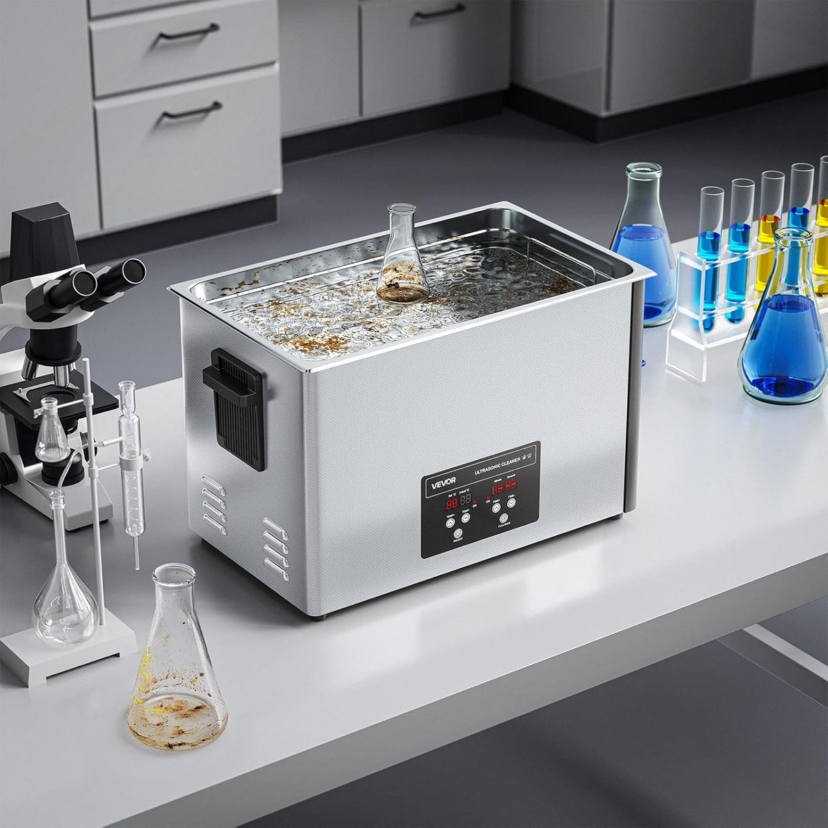Ultrasone Reiniger – Ultrasoon Reinigingsapparaat – Sieradenreiniger – Industriële Reinigingsmachine – Digitale Ultrasoonreiniger – 30 Liter Inhoud – 40kHz & 480W Vermogen