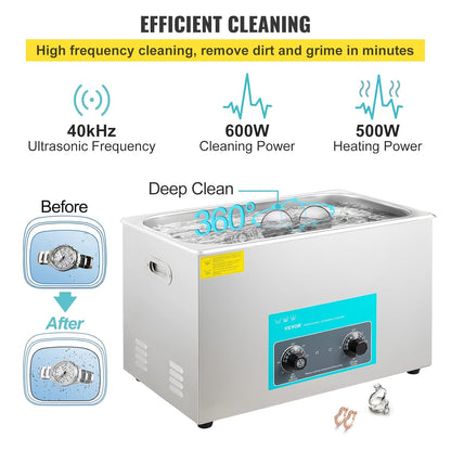 Ultrasoon Reiniger – Ultrasoon Apparaat – Sieradenreiniger – Brillenreiniger – Horlogereiniging – 30 Liter Inhoud – Verstelbare Verwarming en Timer
