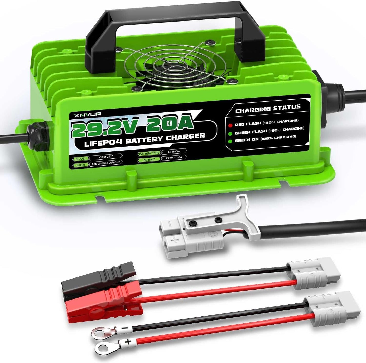 LiFePO4 Oplader – Acculader – Batterijlader – Lithium Oplader – 24V Batterijlader – Automatische Stopfunctie – Uitgebreide Beveiliging 29,2V 20A