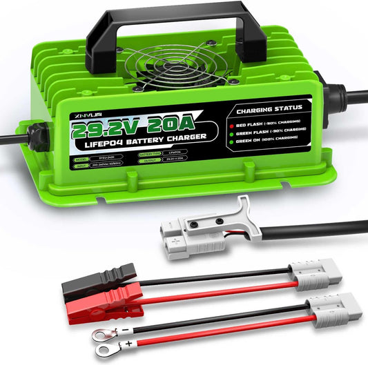 LiFePO4 Oplader – Acculader – Batterijlader – Lithium Oplader – 24V Batterijlader – Automatische Stopfunctie – Uitgebreide Beveiliging 29,2V 20A