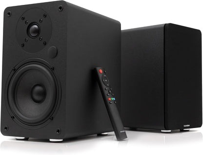 VULKKANO A5 ARC Luidspreker met 13,3 cm (5,25 inch), Bluetooth 5.0, HDMI ARC, optisch, RCA, USB, met subwoofer-uitgang, hifi-studio-monitoren met elegant design, zwart
