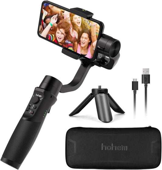 Hohem Handheld Gimbal Stabilisator voor iSteady Mobile Plus smartphone met bewegingsdetectiemodus met gezichtstracking, time-lapse - fotografie vlog Youtuber Live Video voor iPhone Android