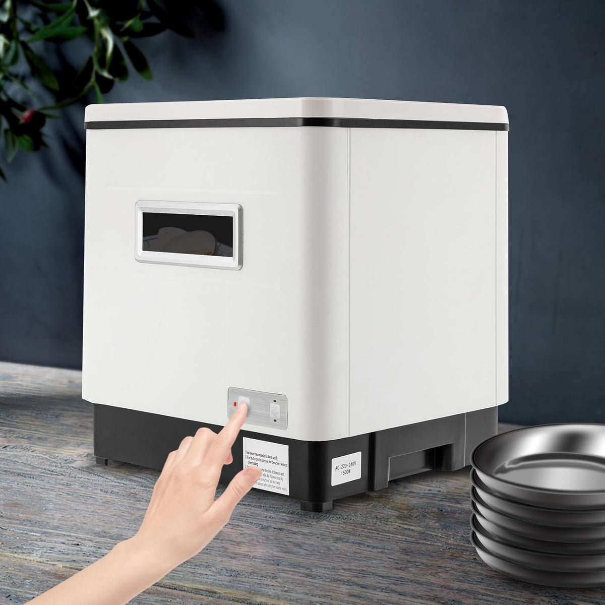 Mini Vaatwasser – Compact Vaatwasser – Tafel Vaatwasser – Kleine Vaatwasser – Roestvrijstalen Vaatwasser – 6 Sets Capaciteit – 70°C Krachtige Reiniging