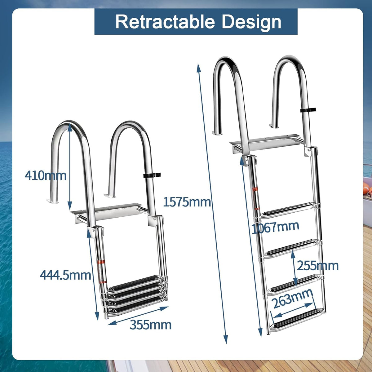 Geloo Bad Ladder Boot Zwembad Ladder RVS