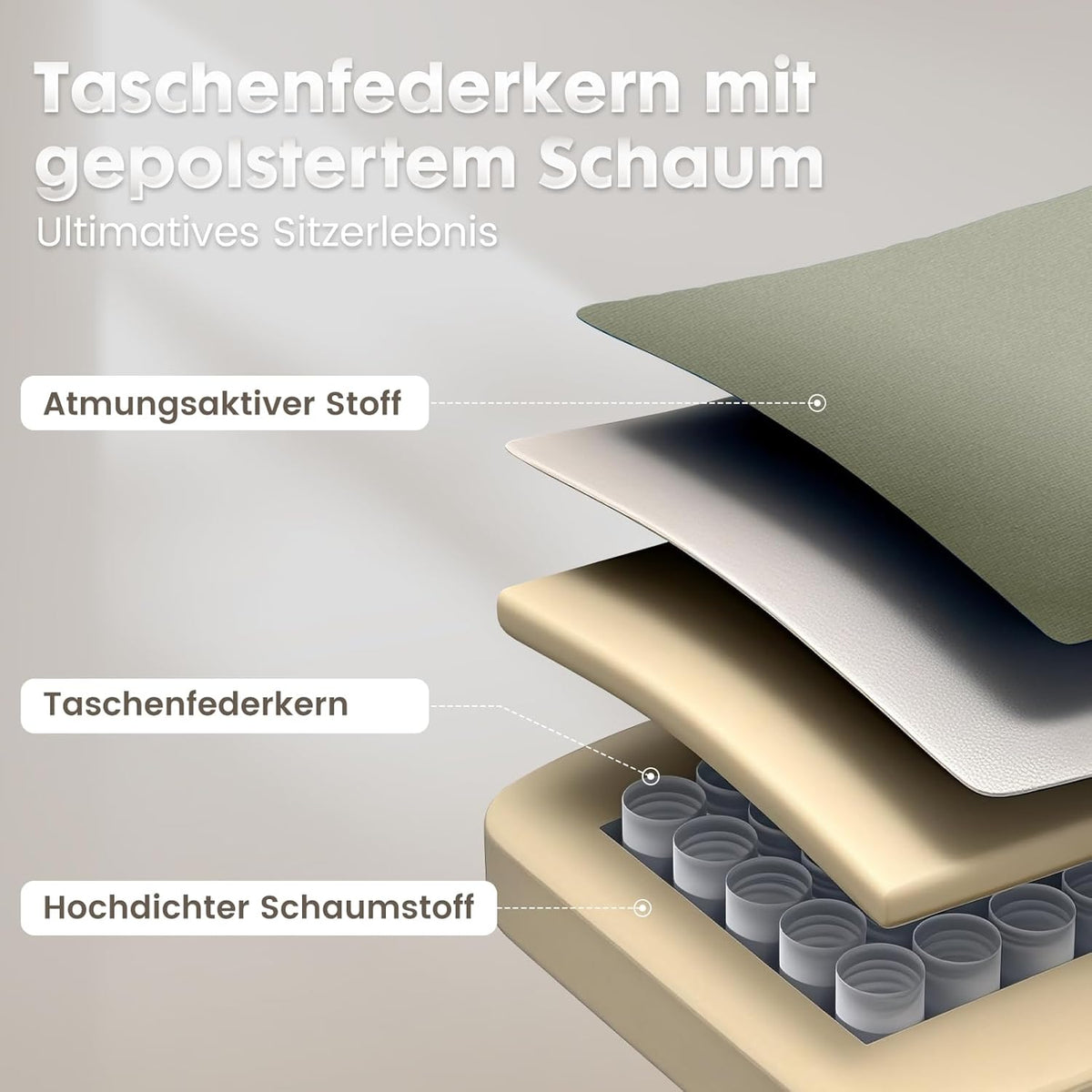 GTPLAYER Gaming stoel, bureaustoel, ergonomische gamingstoel met hoofdsteun en cloud-lendenkussen, gevoerde gamingstoel met voetensteun, draaistoel, 150 kg capaciteit, groen