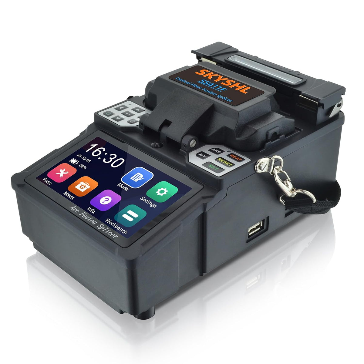 Kernuitlijning Optische Vezellassmachine ARC Glasvezel Lasmachine Mini Glasvezel Lasapparaat Automatische Vezelfusielasmachine 4,3inch Touchscreen Fusion Splicer-SS411F-211