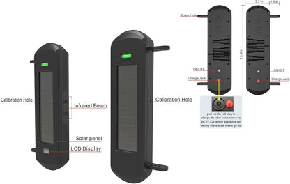 Oprit Alarm- Solar Draadloze Oprit Alarmsysteem 800 Meter Lange Transmissie Bereik-100 Meter Breed Sensor Bereik-Geen Bedrading Geen Behoefte Vervangen Batterij Weerbestendig Beveiliging Perimeter