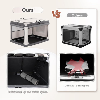 Hondenreiskrat met afsluitbare ritssluiting en gepatenteerd schroefframe, opvouwbare huisdierenkisten voor grote honden, waterdichte bodem, wasbare hoes, ideaal voor buiten, SUV, auto, camping, thuis