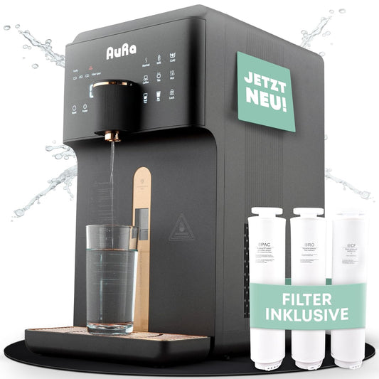 Omgekeerde osmose-installatie voor drinkwater – Waterfilter – Waterfiltersysteem – Drinkwaterfilter – Osmosefilter – Zwart, Zonder Reservoir – UVC-sterilisatie en Instelbare Watertemperatuur