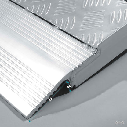 Wiltec 3-delig opvouwbare oprijplaat tot 340 kg per element 172 cm laadplaat anti-slip oprijden