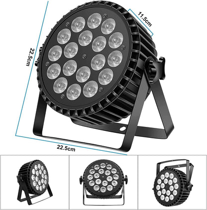 Led-schijnwerper, 200 W, 18 leds, podiumlicht, discolicht, 8 kanalen, led, RGBW, DMX Strobe, geluid, actieve modus, verlichting DJ, lichteffect voor show, bar, KTV, party, Halloween, 4 stuks