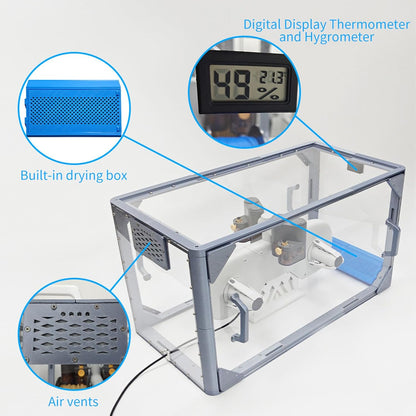 3D-printerbehuizing – 3D-printerkast – Acryl Behuizing – Printer Bescherming – 3D Printer Omhulsel – Transparant Acryldeksel – Stofbestendig en Droog – Ingebouwd LED-Display