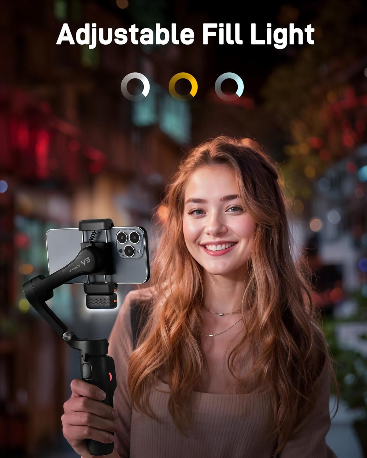 hohem iSteady V3 Gimbal Smartphone, geüpgraded 3-assige gimbal stabilisator, magnetische AI-tracker, afneembare controller, ingebouwde verlengpool en tripod, opvouwbare stabilisator voor live