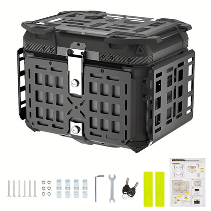 Motor Topkoffer – Motor Bagagekoffer – Achterkoffer – Motor Koffer – Motorbox – 45L Aluminium – Quick Release Systeem – Dubbel Slotensysteem