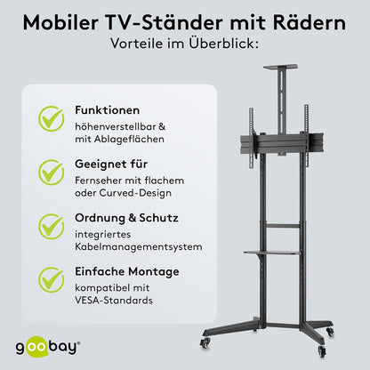 Goobay 59508 Support Pour Téléviseur 177,8 cm (70") Noir