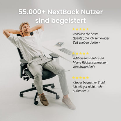 Ergonomische Bureaustoel – Bureaustoel Kantoor – Bureaustoel Met Wieltjes – Draaibare Bureaustoel – Orthopedische Bureaustoel – Synchroonmechanisme Voor Natuurlijke Houding – Verstelbare Lendensteun en Hoofdsteun