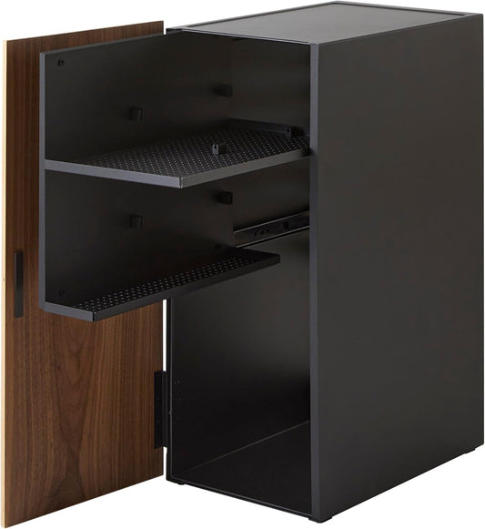 Yamazaki 2110 TOWER Game Console Organizer, black, Steel/Wood/Magnet/Silicone, 24.7 x 36.5 x 60.3 cm
