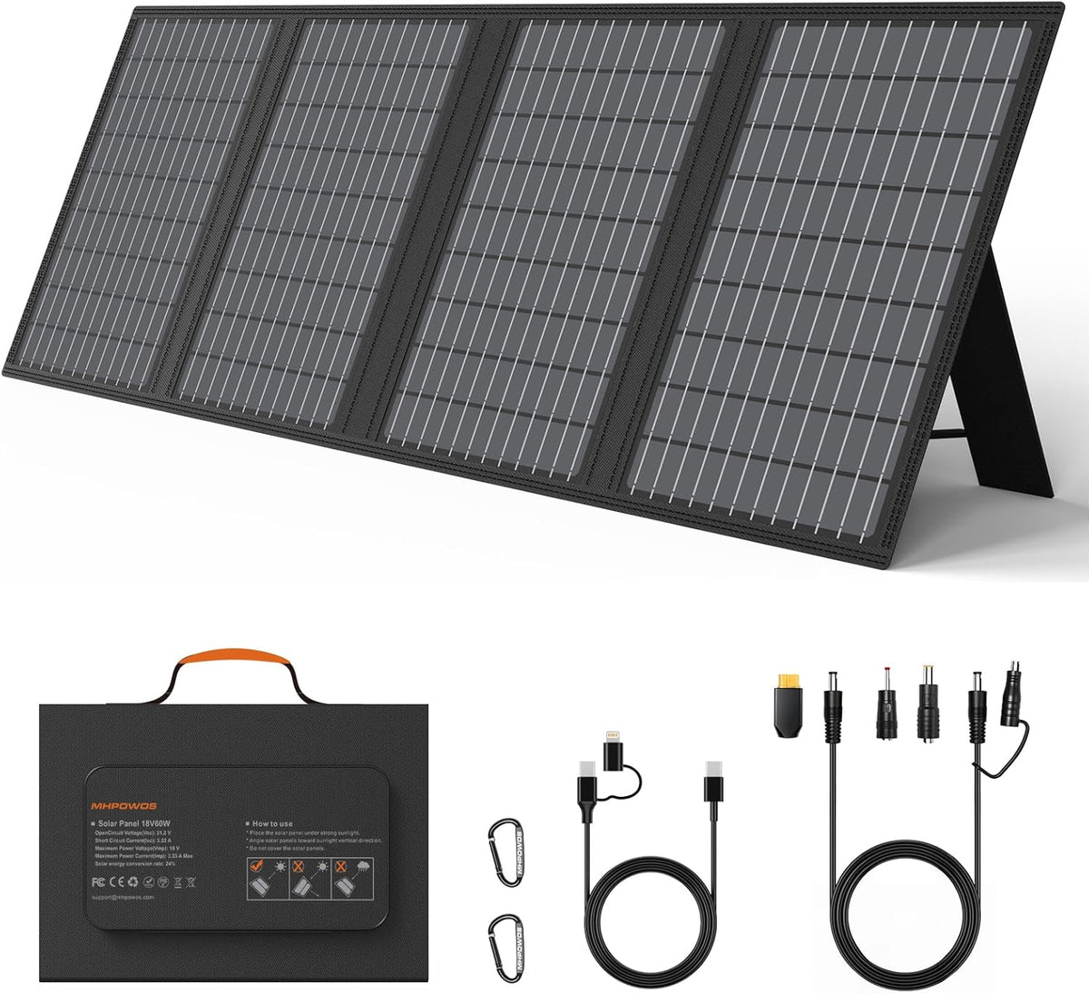 Opvouwbaar zonnepaneel, 60 W