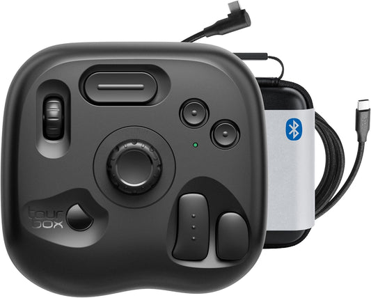TourBox Lite, controller toetsenbord voor tekentablet foto video editing (Bluetooth set (met tas + kabel), middle)