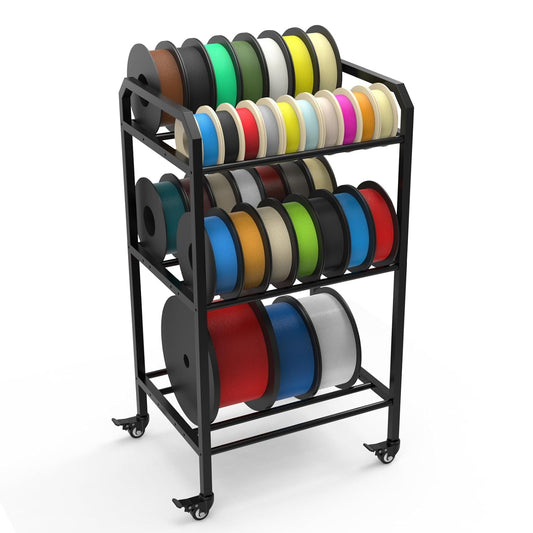 Filamentrek – Filamenthouder – Spoelenrek – Filament Organizer – 3-Laags Metalen Rek – Mobiel Met Zwenkwielen – Ruimtebesparend Voor 500g & 1kg Spoelen