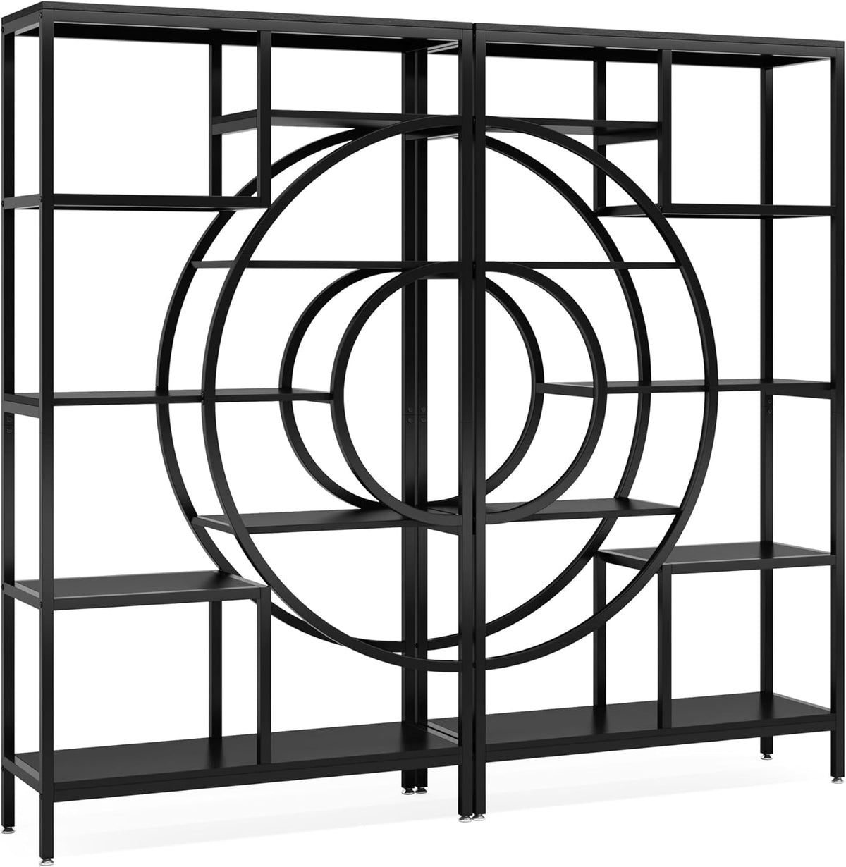 Tribesigns 180.5cm Bookcase Set, Industrial 8 Tier Bookcase, Industrial Etagere Bookcase with Metal Frame, Tall Freestanding Open Storage Cabinets for Home Office, Living Room