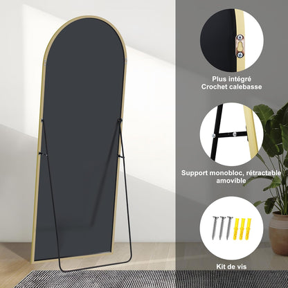 Full-body Spiegel – Staande Spiegel – Wandspiegel – Grote Spiegel – Body Spiegel – 165 x 60 cm – Aluminium Frame Goudkleurig
