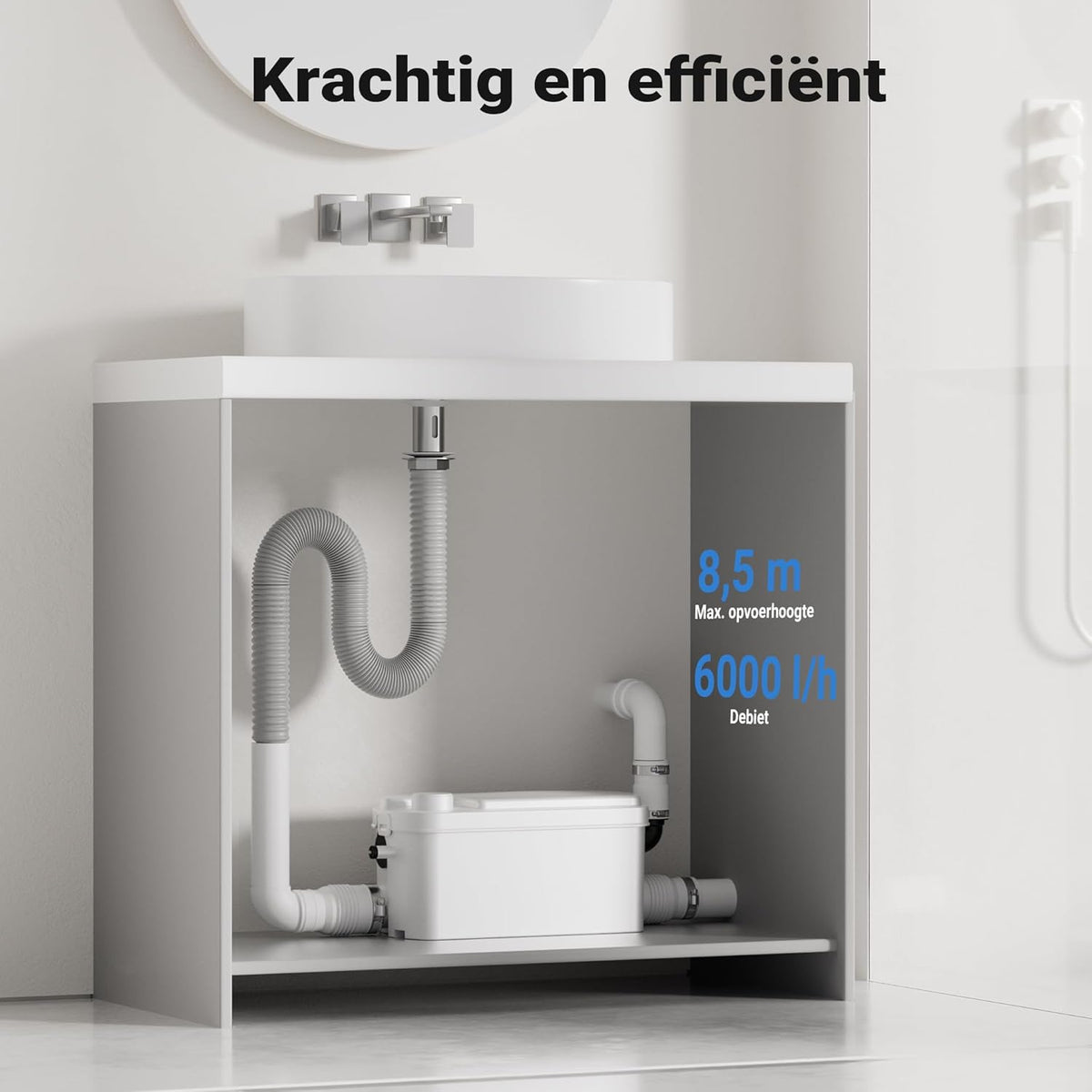 Wiltec Small Feeder with 3/1 Carving System, Waste Water Lifting System 250 W, Stool Cutting Pump, Drainage Pump with Grinder for Toilet, Toilet Installation for Drain Water, Pulverizer