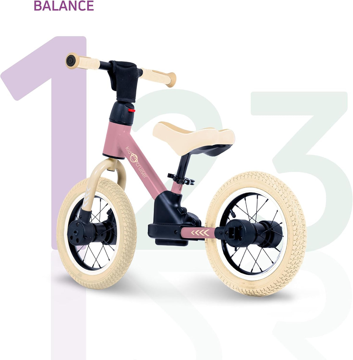 Pedalplay Loopfiets vanaf 2 jaar met LED zijwieltjes en trappers, t/m 6 jaar oud, Driewieler, 3-in-1 design, speelgoed vanaf 2 jaar voor jongens en meisjes, ijzersterk frame