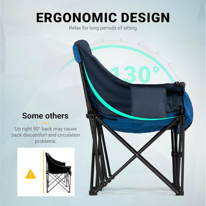 Overmont Extra grote dubbele campingstoel - 2-persoons comfortabele bankstoel Loveseat voor volwassenen - zware gazonstoelen met koeltas en wijnrekken - ondersteuning 800 lbs